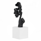 Face and Finger Sculpture - Black Gloss